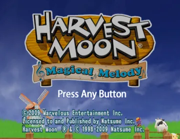 Harvest Moon - Magical Melody screen shot title